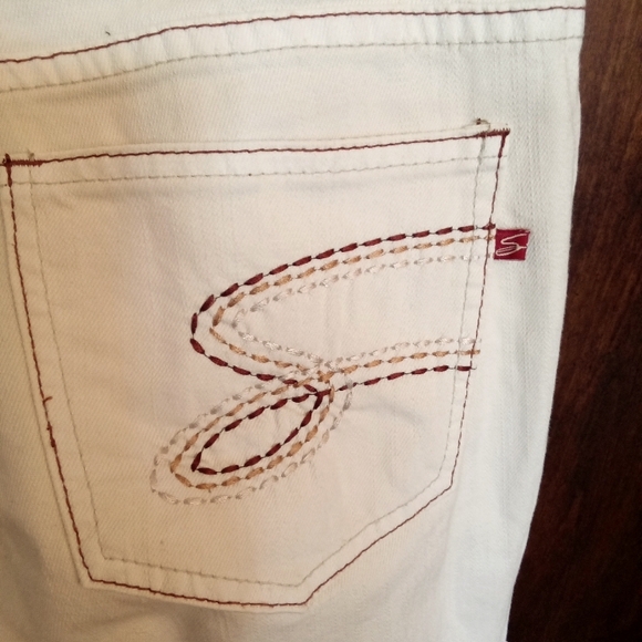 NWT! Seven 7 Premium Ivory Denim Jeans with Contrast Stitching - Picture 10 of 10